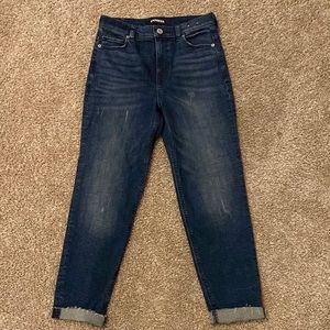 Express girlfriend high rise cropped jeans